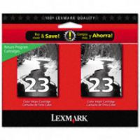 Original Genuine LEXMARK Ink 23 TWIN PACK 18C1623A BLK - TPASA25